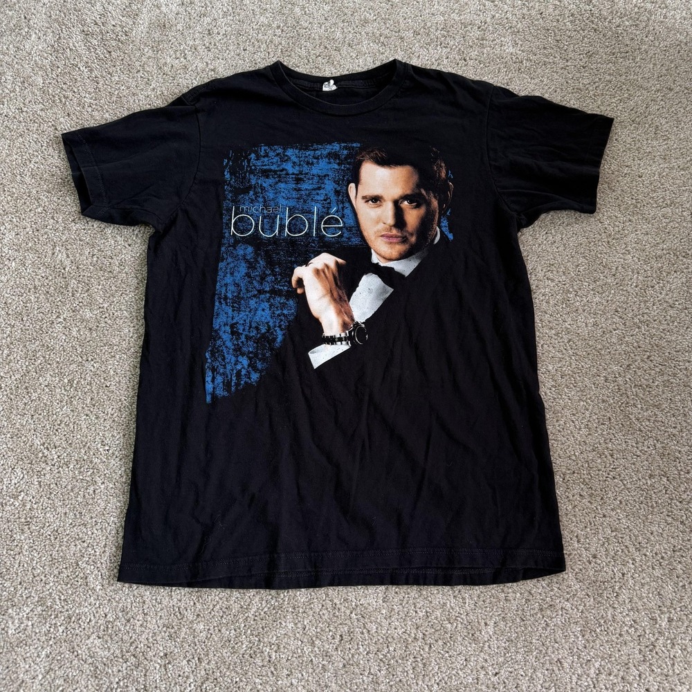 Michael Buble Shirt Mens Large Black World Tour 2013 Concert Tee T-Shirt Optima